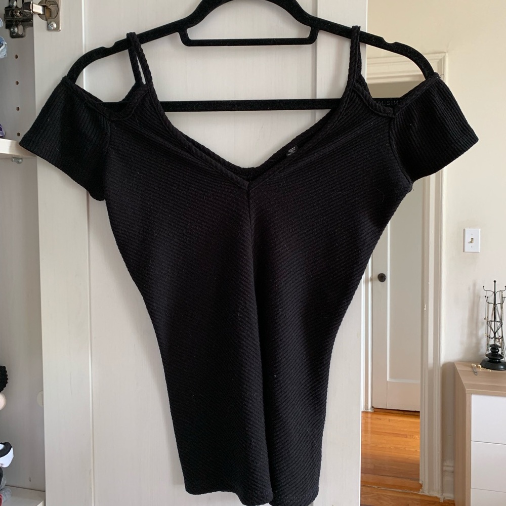 Cold Shoulder Black Top